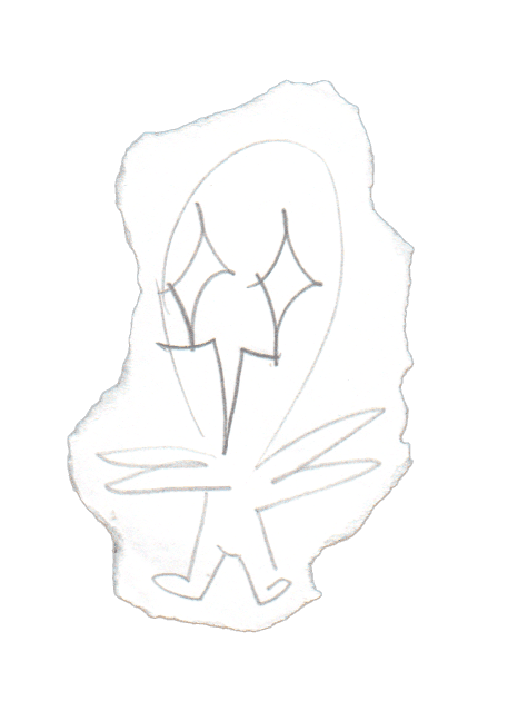 Desenho abstrato de alien, logo dos EPS